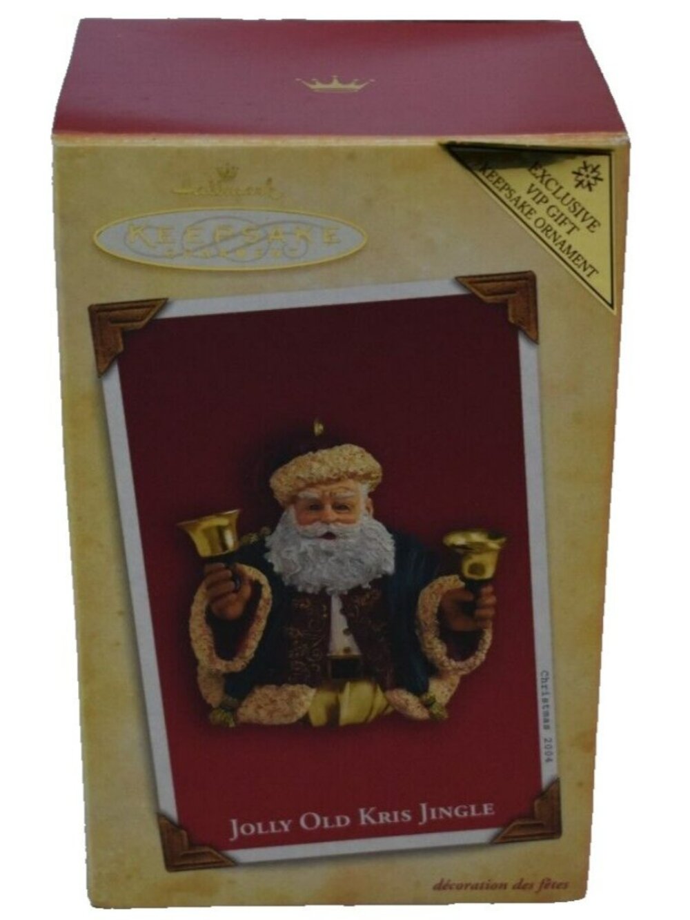 2004 Hallmark Keepsake Ornament Jolly Old Kris Jingle Santa Bells Fancy Vest